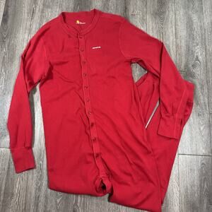 Carhartt Union Suit Mens XL Red Cotton Thermal Long Johns One Piece Adult